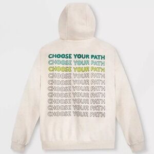 Star Wars Grogu Strong With The Force Zip Hoodie Mens M Cream Speckle Baby Yoda